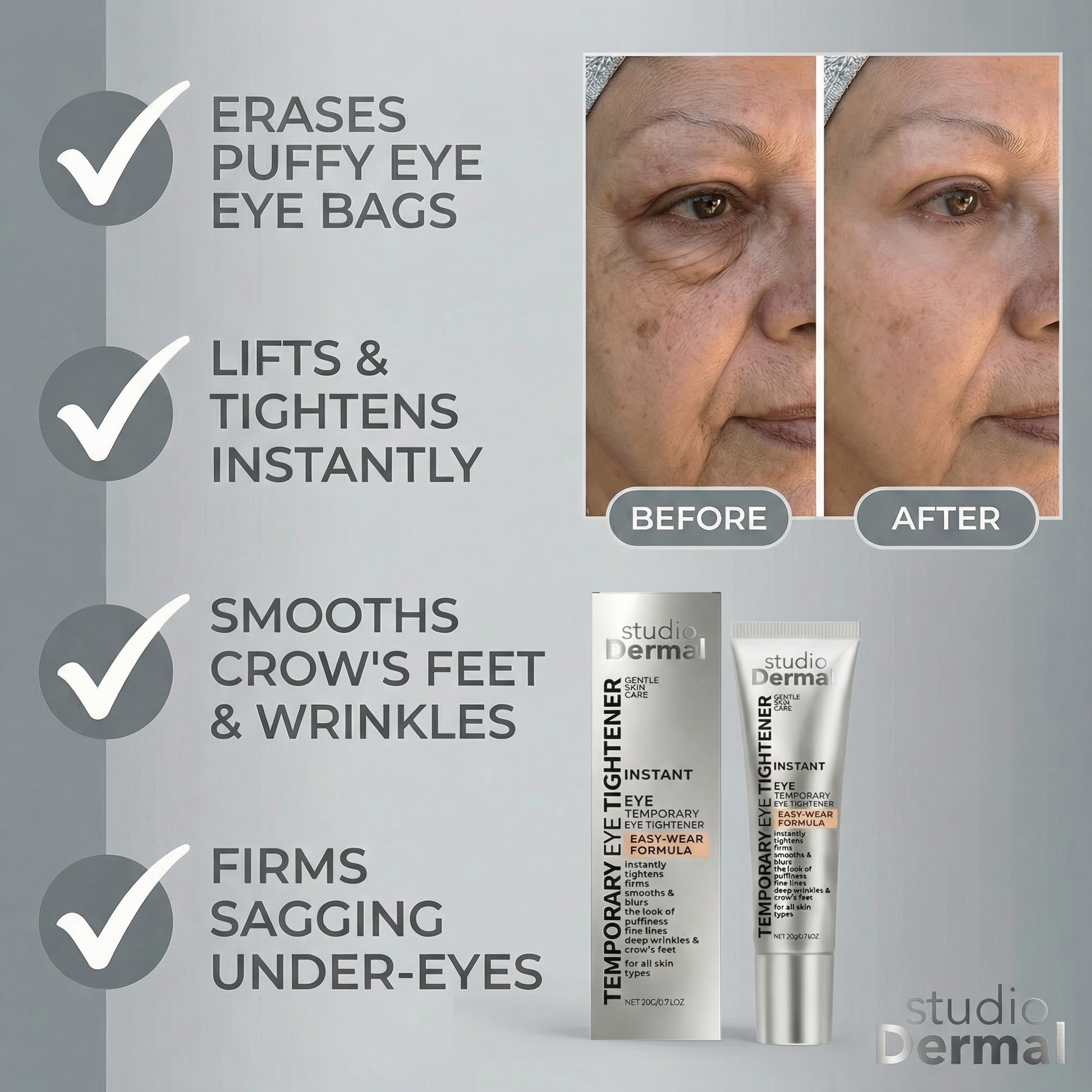 Reverse-Aging Temporary Eye Tightener: Younger Looking Eyes In 90 Seconds