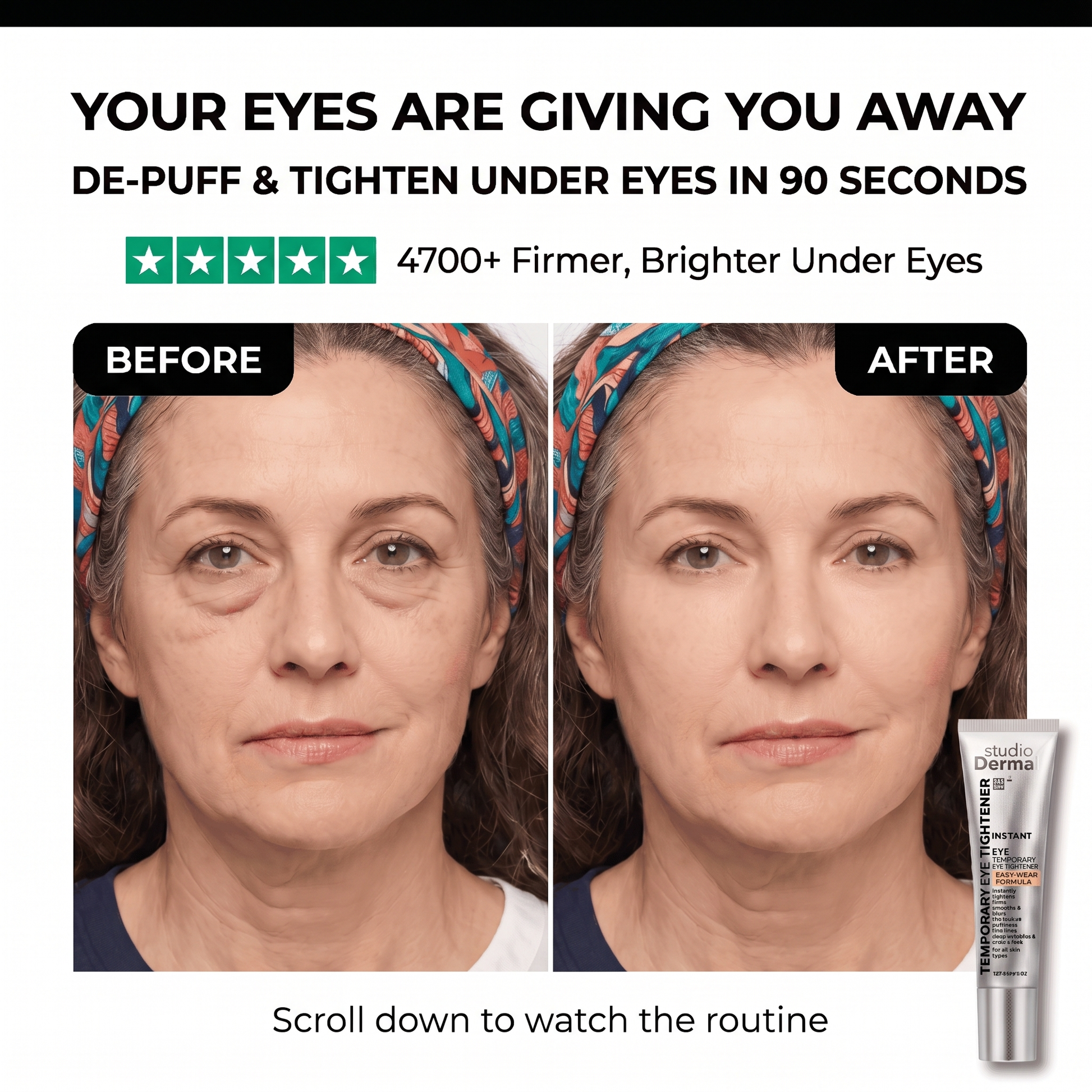 Reverse-Aging Temporary Eye Tightener: Younger Looking Eyes In 90 Seconds